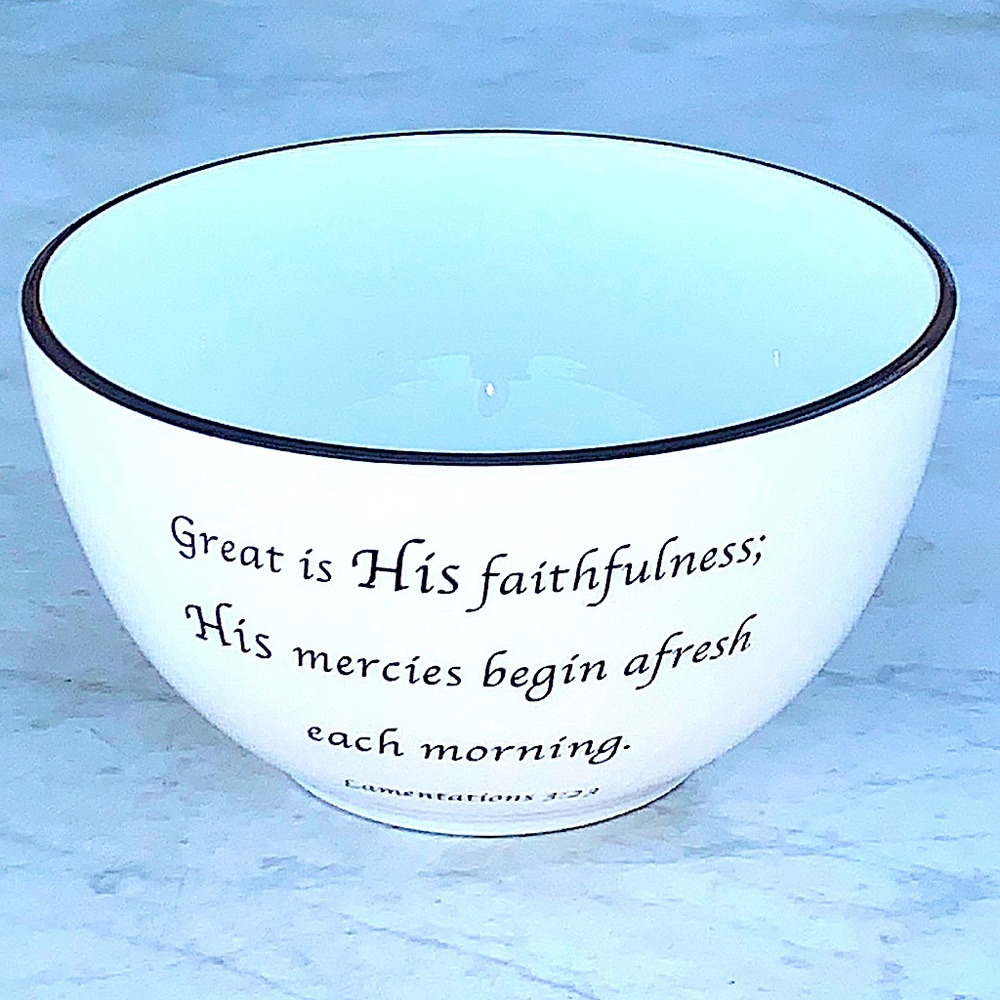 COVENTRY DAILY BLESSINGS BOWL LAMENTATIONS 3:23 NEW PORCELAIN 9 INCH